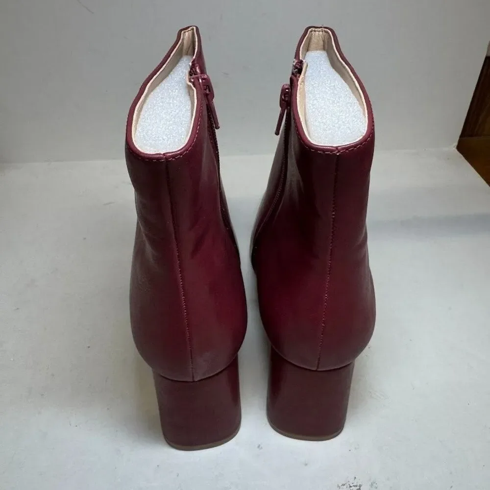 Journee Collection Womens 6.5 M Brick Red Haylinn Block Heel Booties NIB KL4